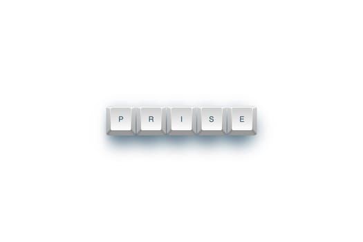 Price text on a 3d keyboard button with shadow, 3d Illustration