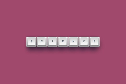 science text on a 3d keyboard button with shadow, 3d illustration