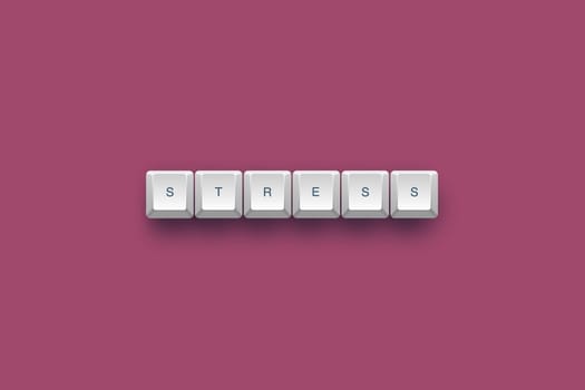 Stress text on a 3d keyboard button with shadow, 3d illustration