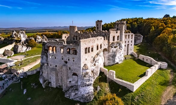 Ogrodzieniec Castle in Podzamcze in Polish Jura, Poland.