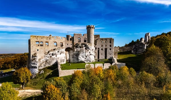 Ogrodzieniec Castle in Podzamcze in Polish Jura, Poland.
