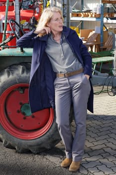 Maria Furtwängler,photo session on the set of the new TATORT crime thriller "Königin"" with Inspector Lindholm at the gas station at the volunteer fire department,Jork,22.10.2024"