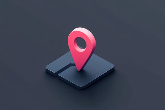 A clean and modern location pin stands prominently on a dark surface, symbolizing navigation and position indicators.