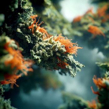 green cannabis flowers in full bloom. AI generative.
