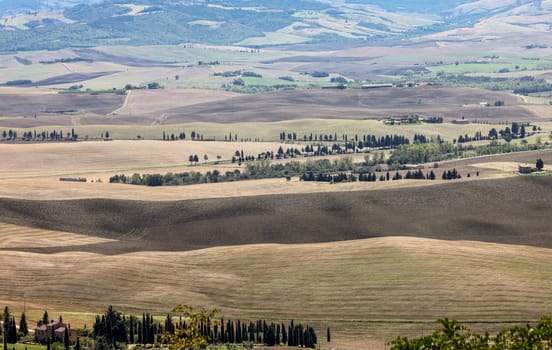 The rural landscape near Pienza in Tuscany. Italy