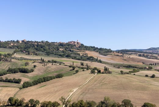 The rural landscape near Pienza in Tuscany. Italy