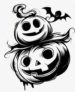 coloring pages, haloween themed art. AI generative.