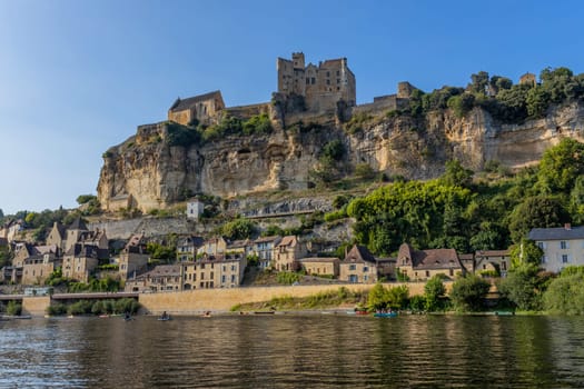 Beynac et Cazenac  France: August 20  2024:The Beynac castle from the river Dordogne. Beynac et Cazenac, Nouvelle Aquitaine, France