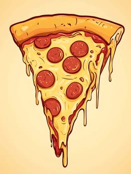 Pizza Slice with cheese and pepperoni Food Icon Logo