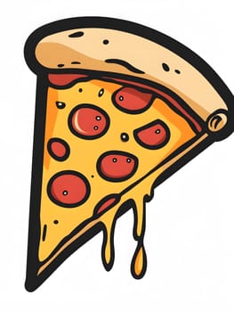 Pizza Slice with cheese and pepperoni Food Icon Logo