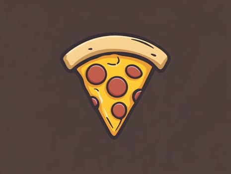 Pizza Slice with cheese and pepperoni Food Icon Logo