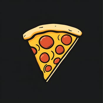 Pizza Slice with cheese and pepperoni Food Icon Logo