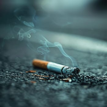 Anti-smoking campaign. AI generative.