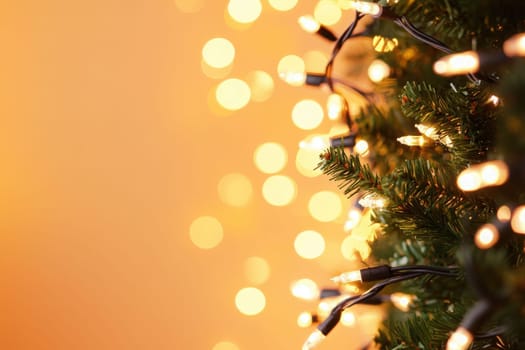 Delicate fairy lights illuminate a solid backdrop, creating a warm and magical atmosphere. The soft glow enhances the ambiance, perfect for celebrating special occasions.