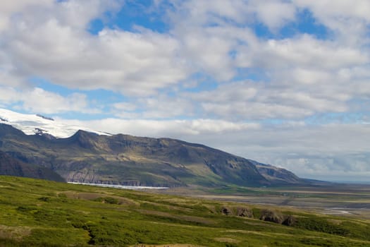 Skaftafell national park landscape, Iceland landmark. Icelandic panorama