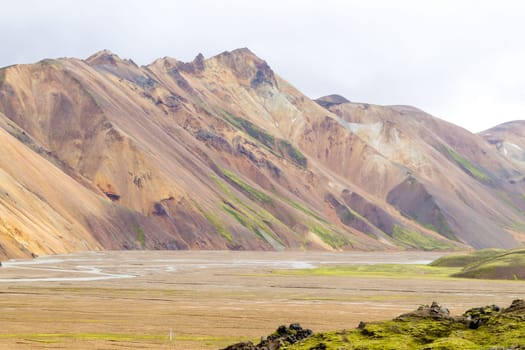 Landmannalaugar area landscape, Fjallabak Nature Reserve, Iceland. Colored mountains