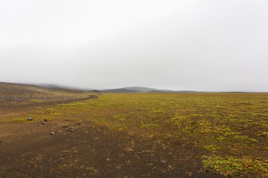 Iceland landscape. Thrihyrningsvatn lakeshore, central Iceland. Icelandic scenery