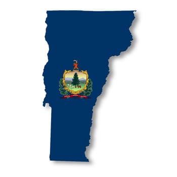 A Vermont State flag map Illustration with clipping path