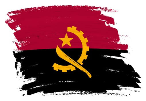 An Angola flag background paint splash brushstroke 3d illustration with clipping path