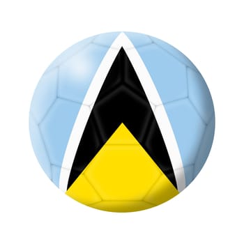 A Saint Lucia soccer ball football illustration isolated on white with clipping path blue yellow white black triangles