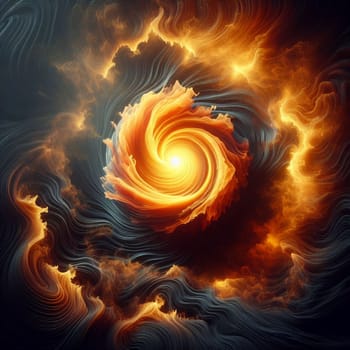 Abstract image of a swirling vortex of colors, with a bright, golden light at the center. The colors are vibrant and dynamic, creating a sense of energy and movement. A high-quality photo.