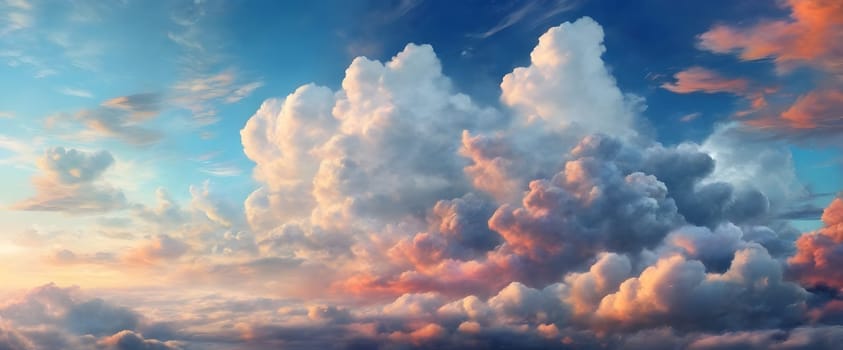 Beautiful sky with fluffy clouds