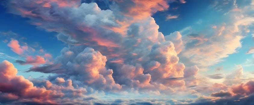 Beautiful sky with fluffy clouds