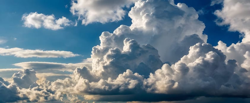 Beautiful sky with fluffy clouds