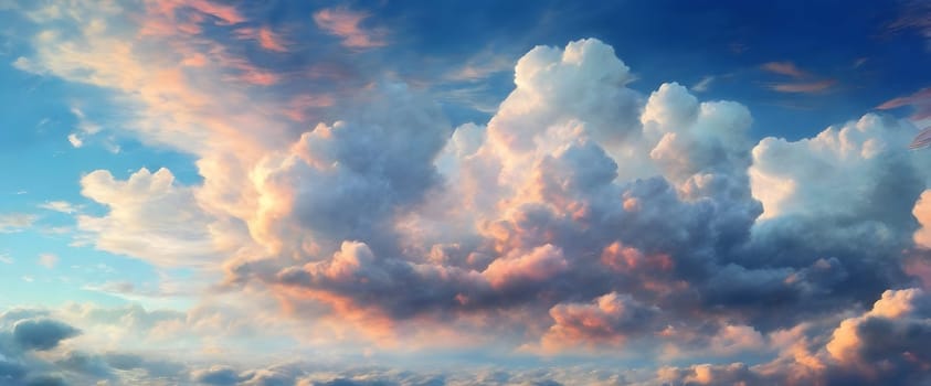 Beautiful sky with fluffy clouds