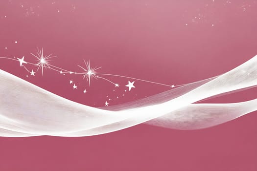 Delicate white waves sweep across a pink background, adorned with shimmering stars, adding a touch of magic to any creative project.