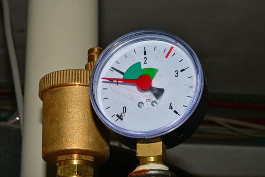 water pressure indicator of a heating ssystem