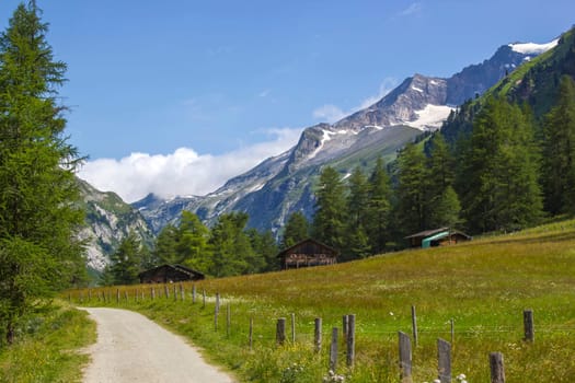 Landscape in Austrian Alps - High mountains of higt Tauern around Grossglockner. Austria.