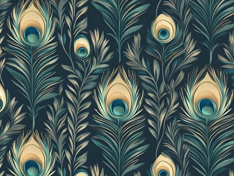 Tropical Exotic peacock bird feather pattern