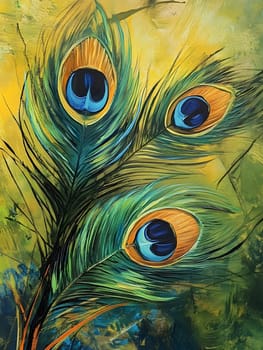 Cool Tropical peacock bird feather