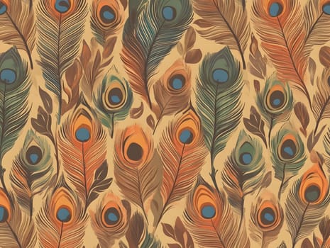 Tropical Exotic peacock bird feather pattern