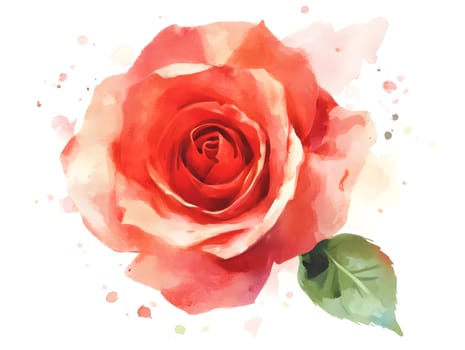 Botany Pink Watercolor Rose Nature Floral Flower