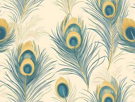 Tropical Exotic peacock bird feather pattern