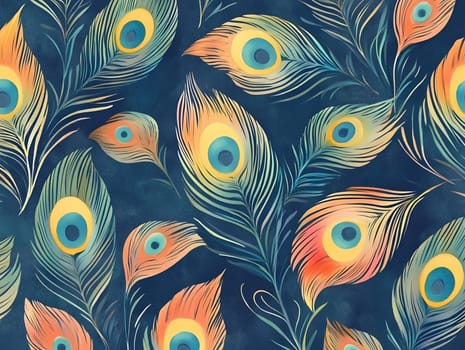 Tropical Exotic peacock bird feather pattern