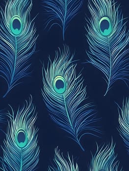 Tropical Exotic peacock bird feather pattern