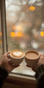 People who show their affection with a small but meaningful gesture, such as a surprise coffee or a handwritten note. AI generative.