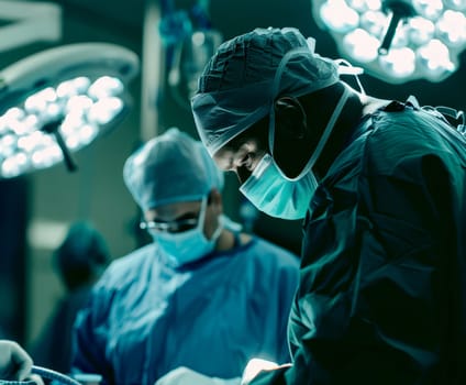 Operating theatre in the hospital. AI generative.