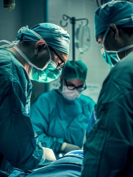 Operating theatre in the hospital. AI generative.
