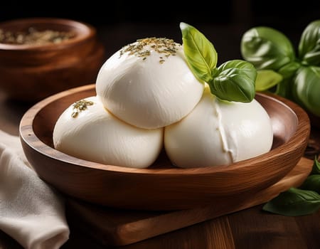 buffalo mozzarella cheese food, AI generated image