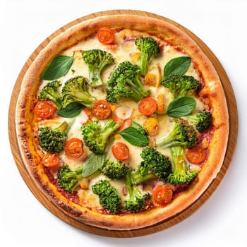 vegetarian pizza traditional Italian baked food, AI generated image
