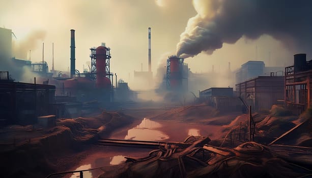 dirty old factory smoke, AI generated image