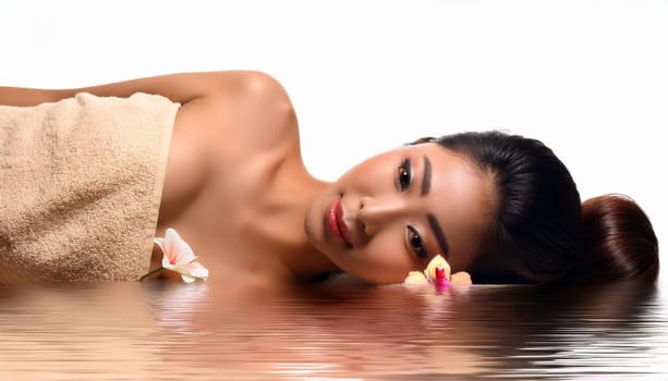 beautiful young woman at the spa, AI generated image