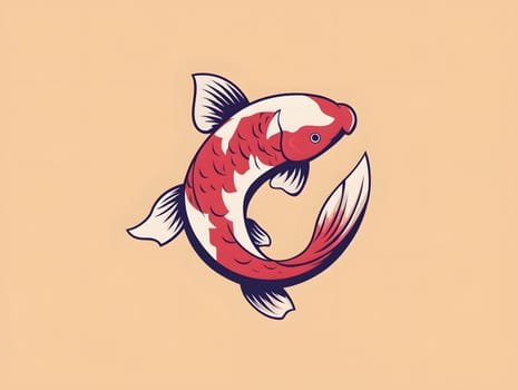 Aqua Goldfish Koi Fish Icon Logo Symbol
