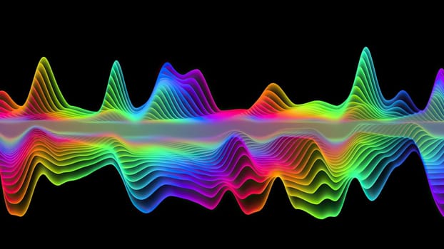A mesmerizing display of vibrant rainbow colors radiates against a stark black backdrop, creating an eye-catching illuminated pattern.,A mesmerizing display of vibrant rainbow colors radiates against a stark black backdrop, creating an eye-catching illuminated pattern.