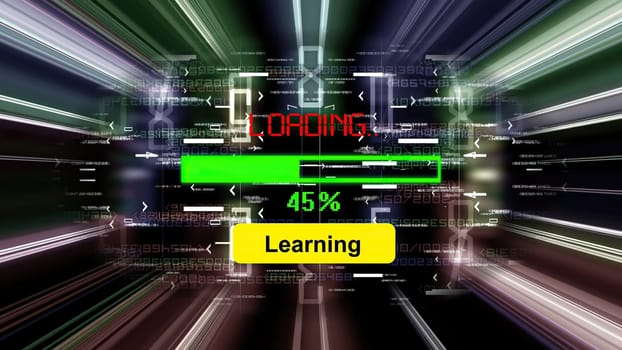 Loading learn progress bar on the screen,Loading learn progress bar on the screen