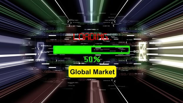 Global market loading progress bar on the screen,Global market loading progress bar on the screen